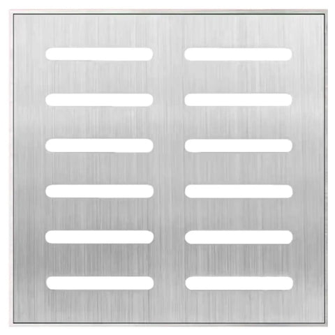 Rugged Stainless Steel Drain Cover And Shower Grate Frame For Floor Tile Catch Basin featuring a smooth sealed surface and drainage slots.