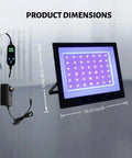 3D Printer UV Resin Curing Light With Timer For SLA DLP LCD 3D Printers, 30W 365 To 405nm Dual Band LED Lamp with dimensions