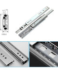 Beefy 53mm Steel Drawer Slide Track for Kitchen Cabinets with Ball Bearing Glide and Soft Close, blue zinc finish