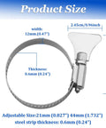 Heavy Duty Pool Hose Clamps Set For Above Ground Pools One And A Quarter Inch Stainless Steel Connector Clips 4 Pack size diagram