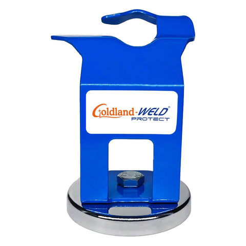 Magnetic MIG Welding Torch Holder With Ultra Strong Base for Hands Free Work, Pro Grade Durable Metal Clamp in blue