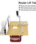 Top Notch Router Lift Table Insert Kit For Woodworking Featuring Rock Solid Aluminum And Stainless Steel Construction With Smooth Manual Tweaks For Tight Precision Control.