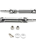 Tough As Nails Stainless Steel Rear CVD Drive Shafts For Traxxas Slash 2WD Stampede Rustler Hoss And F150 Raptor RC Rigs Built Legit Break Proof Spline Axle Upgrade 2 Pack with connecting joints and hardware.