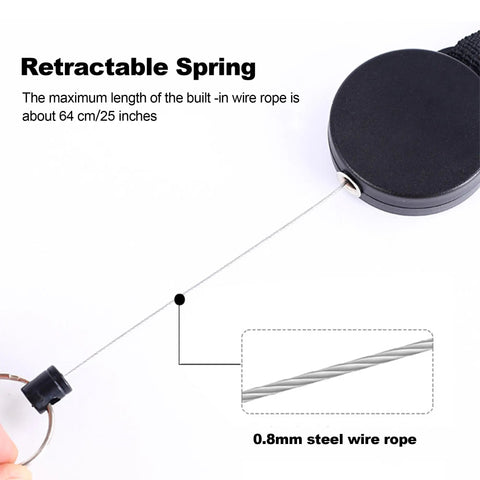 Heavy Duty Retractable Ham Radio Microphone Holder For Car Use With 25 Inch Steel Cable Two Pack featuring retractable spring