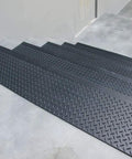Diamond Plate Step Mats For Commercial Stairs 10 By 36 Inches Six Pack Durable Rubber With Slip Resistant Textured Surface