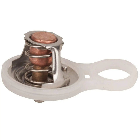 Premium Engine Coolant Thermostat With Gasket Seal Kit For Mini Cooper 2002 To 2008 R50 R52 R53 close-up showing metal and spring details.