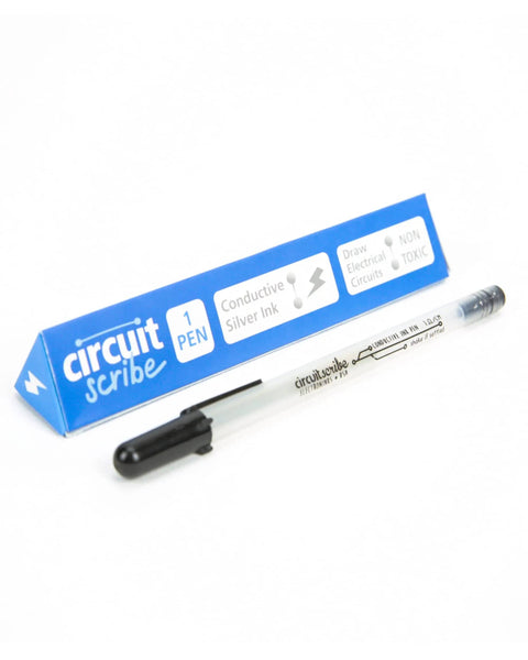 Conductive Ink Pen For DIY Circuits With Silver Ink, Non-Toxic And Easy To Use, package and pen on white background
