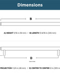 Dimensions diagram of 12 Inch Center To Center Stainless Steel Cabinet Handles 1 Pack Casual Drawer Pulls For Kitchen Cabinets Doors And Dressers Modern Durable Hardware For Quick Update And Seamless Style.