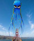 Giant 26 Foot 3D Octopus Kite With String In Blue Sky Foil Style For Easy Flying At The Beach A Jaw Dropping Ocean Creature Soaring High