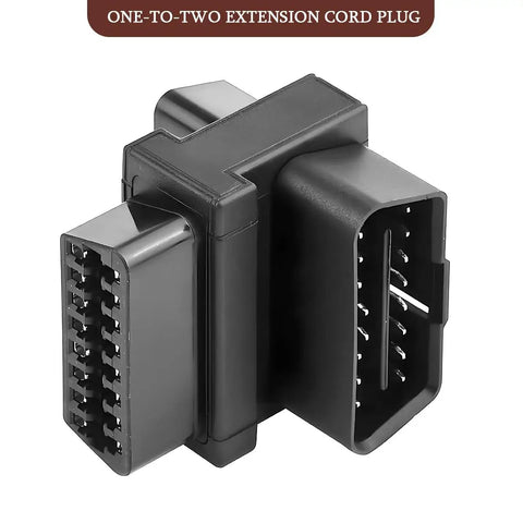OBD2 Splitter 16 Pin One Male To Two Female Extension Converter Adapter product image showing connector details