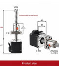 High Torque 17 Stepper Motor 40N Cm With 150 Or 250Mm Ball Screw dimensions showing size and customizable screw length details.