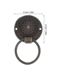 Vintage Round Drop Ring Drawer Pull Handles Set Zinc Alloy Retro Cabinet Wardrobe Door Knobs Antique Bronze 12 Pieces