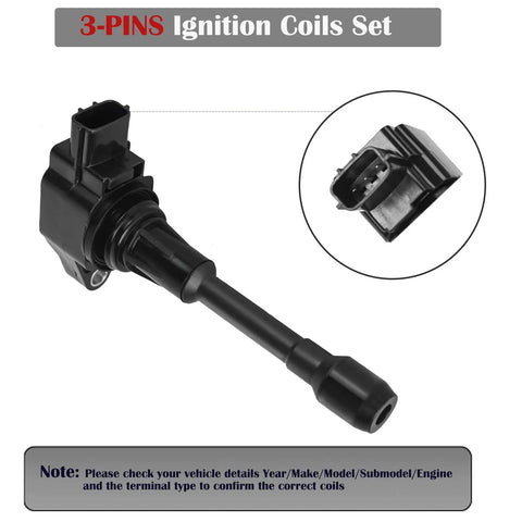 Set Of 4 Ignition Coil Packs And Spark Plugs For Nissan Vehicles Altima Versa Sentra Rogue Cube NV200 2.5L 2.0L 1.8L 1.6L L4
