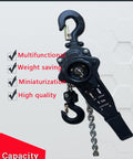 Manual Lever Hoists with multifunctional 1-ton capacity hook, showcasing steel chain and durable design for Two Tough Lever Chain Hoists 2200 Lbs Capacity Each 5 Foot Lift Set Of Two 1 Ton Portable Hoists For Garage Warehouse And Auto Shop Heavy Duty Manual Lifting Tool.