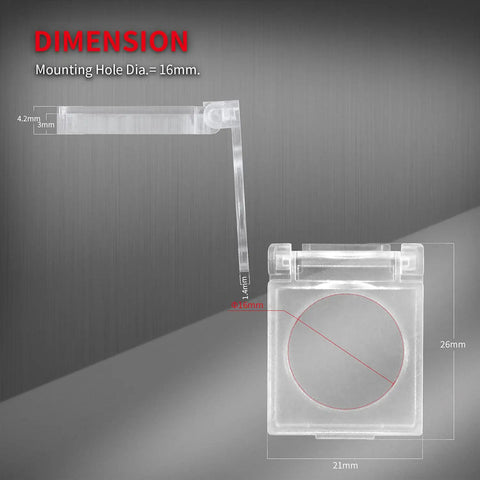 Dimensions of 16mm Push Button Cap Cover Guard Dustproof Protector Kid Safe For 16mm Push Button Switches