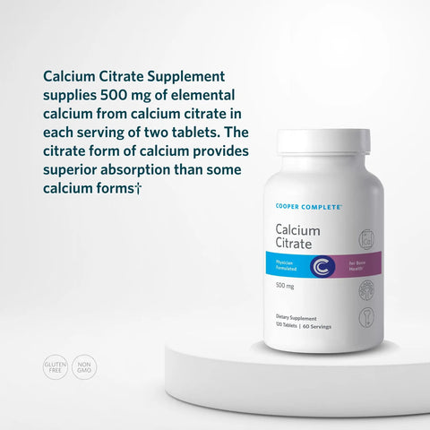 Calcium Citrate Supplement 500 Mg 120 Tablets For Strong Bones And Muscle Health No Fuss Digestion Gentle On The Stomach