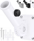 Flag Pole Holder Outdoor Mount For House Flag Poles Built Tough Aluminum Alloy Bracket Rust Free Adjustable Multi Position 1 Inch White Weatherproof Exterior Flag Pole Bracket