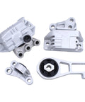 Heavy Duty Right Lower Engine Motor Mount Transmission Mount With Torque Strut Bracket, silver components, direct fit for Fiat 500X and Jeep Renegade.