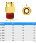 Push To Connect Air Brake And Air Line Fittings 1 Quarter Inch Tube OD To 3 Eighth Inch NPT Thread DOT Straight Out Pipe Connectors Pack Of Five For Cars And Trucks Ideal For Air Brake Systems And Compressed Air Lines diagram and specs chart