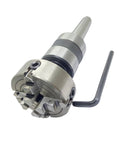 Beefy Tailstock Chuck System With 70mm Four Jaw Lathe Chuck M14 X 1 Threaded Live Center And Pin Handle Keys