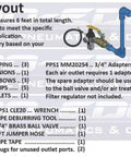 Typical layout diagram for Shop Ready Aluminum Compressed Air Pipe Rig, Plug And Play 3/4 Inch 18 Foot Rigid Pneumatic Piping Kit.