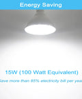 Radar Motion Sensor LED Flood Bulb Outdoor Use 15W 5000K Daylight PAR38 E26 Base 1500LM Dusk To Dawn 100W Equivalent 360 Degree Motion Detection Wide Coverage 2 Pack, lit