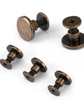 Slick Screw On Brads For Leather Crafts Dope Flat Head Rivets 5mm Copper Brass, five anti-rust fasteners for bag hardware.
