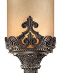 Goes Hard Solid Brass One Light Wall Sconce In Aged Bronze With Amber Mist Double French Scavo Glass, decorative design.