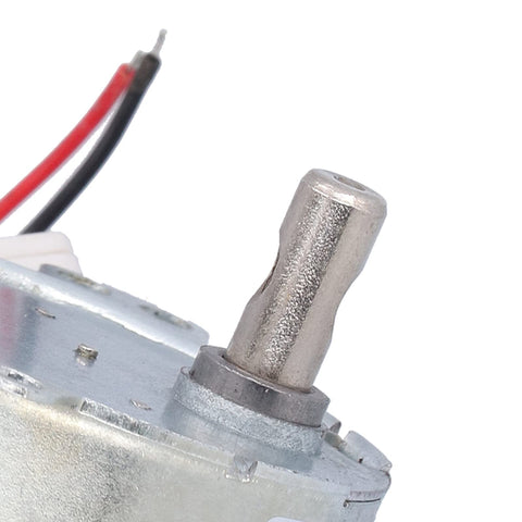 Close-up of No Sweat Operation 12V DC Motor With Whisper Quiet Gearbox 5 RPM Reversible Drive For Vending And Automation Low Power Draw.