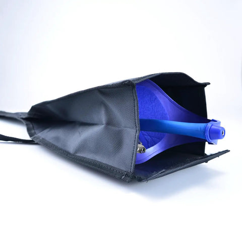 Heavy Duty Fencing Bag With Adjustable Sling For Foil Sabre And Epee Thick Padded Sword Carrier Built Tough From Ripstop Nylon Full Protection Design Keeps Blades Safe From Scratches And Corrosion Black showing interior and blade