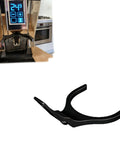 Slick Dosing Cup Holder for Espresso Grinders, black, fits 51mm to 58mm cups on a clean countertop setup.