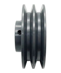 Built Tough Cast Iron Double Groove V Belt Pulley 4.25 Inch OD Bore 0.875 Inch Fits A 3L and 4L Belts with Standard Keyseat and Finished Bore, Static Balanced Sheave for Smooth, Reliable Power Transfer side view