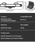 Diagram of Aluminum One Quarter Inch Tough Built Screw Port Tripod Mount Neck Lanyard Hanger Bracket Adapter dimensions and specs