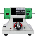 AOXHUGB Lapidary Machine Jade Jewelry Bench Lathe Grinding Tool 0.4-6.5mm with green and white design for DIY stone polishing.