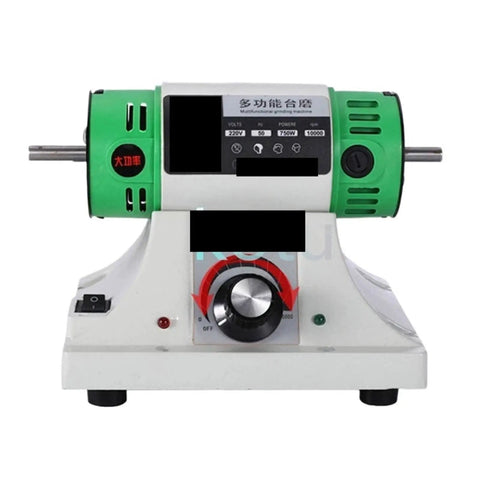 AOXHUGB Lapidary Machine Jade Jewelry Bench Lathe Grinding Tool 0.4-6.5mm with green and white design for DIY stone polishing.