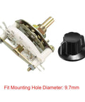 2 Pole 2 Position Band Selector Rotary Switch With Knob, 1 Deck, 6mm Shaft, 9.7mm Mount Hole, 6 Pins