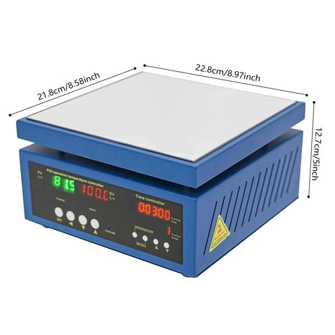 Pro Grade 700W Soldering Station with blue metal chassis, fast preheating for PCB desoldering, LED display, precise control.