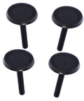 Heavy Duty Adjustable Furniture Levelers With Swivel Base For Tables And Cabinets with black matte finish and threaded rods.