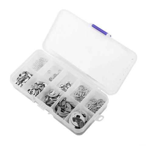 Get The Ultimate 200Pcs Stainless Steel E Clip Assortment For Shaft And Bearing Fixing Including 10 Diverse Sizes To Upgrade Your Auto Machinery Repair Game With Tough Rust Resistant Fasteners Plus Handy Storage Case Ready To Bust Out This Bad Boy On Any - 200 pieces organized in clear storage case.