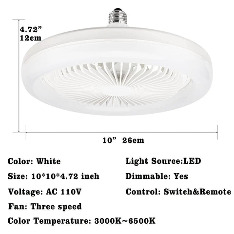 Enclosed Smart Ceiling Fan With Light 10 Inch For Garage Workshop Tool Room Store Room E26 Screw In Bulb Upgrade Cooling