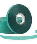 Green Plant Tie Tape Rolls 6 Mil Thick Half Inch Wide 200 Feet Each For Large Tapeners And Tie Guns, stack of green rolls