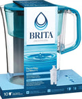 Tahoe Large 10 Cup Water Filter Pitcher With Smart Light Filter Reminder And One Standard Filter Transparent Teal