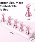 Pink magnetic pro grade nail art display stand with double sided tape, easy home salon stand for painting designs and rhinestones.