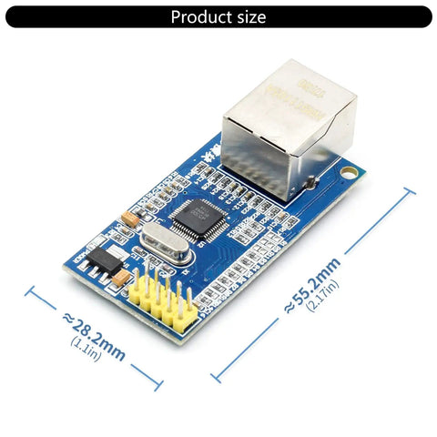 Ethernet Networking Module For 8051 Microcontroller Development Board Gear A Multi Compatibility Device Accessory dimensions shown