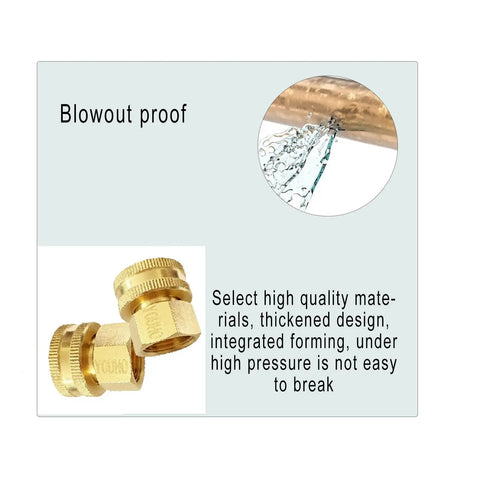 Beefy Brass Garden Hose Adapter Double Female Swivel Connector 1/2 NPT To 3/4 NH F F Pipe Joint Extension Repair Fitting For Outdoor Hoses Easy Install Durable Corrosion Resistant 1 Pack brass adapter shown blowout proof