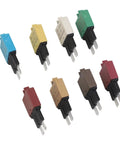Heavy Duty 8 Pack Circuit Breaker Kit 3A To 30A Range with eight auto reset surge guards for vehicles.