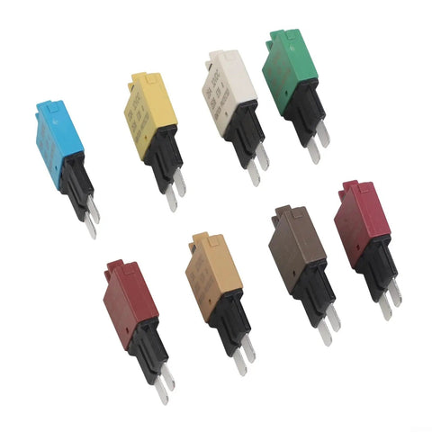 Heavy Duty 8 Pack Circuit Breaker Kit 3A To 30A Range with eight auto reset surge guards for vehicles.