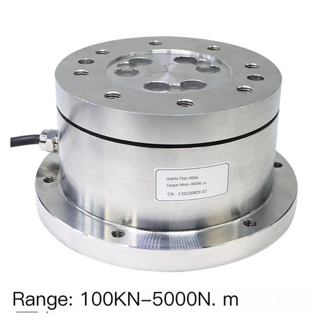 Six-Axis Force Sensor Arm Y200 Series Built Tough For Compact Space-Saving Precision Robotic Control Systems This Load Cell Delivers 30 kN To 1000 Nm, 60 kN To 3000 Nm, And 100 kN To 5000 Nm For Stable, Dependable Arm Actuation silver cylindrical load cell