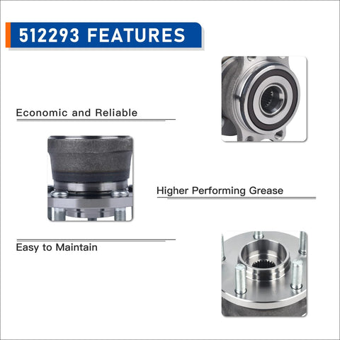 Rear Wheel Hub And Bearing Assembly For Subaru Legacy And Outback 2005 Through 2009 With ABS Encoder OEM Quality Replacement, close-up features view