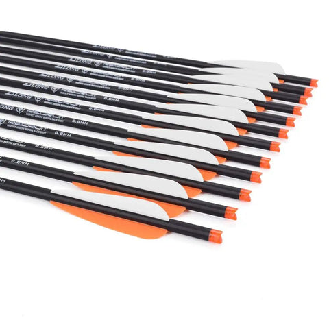 16 Inch Carbon Crossbow Bolts For Hunting And Archery Arrows With 4 Inch Vanes Moon Nocks Target Tips Pack Of 12 Lightweight